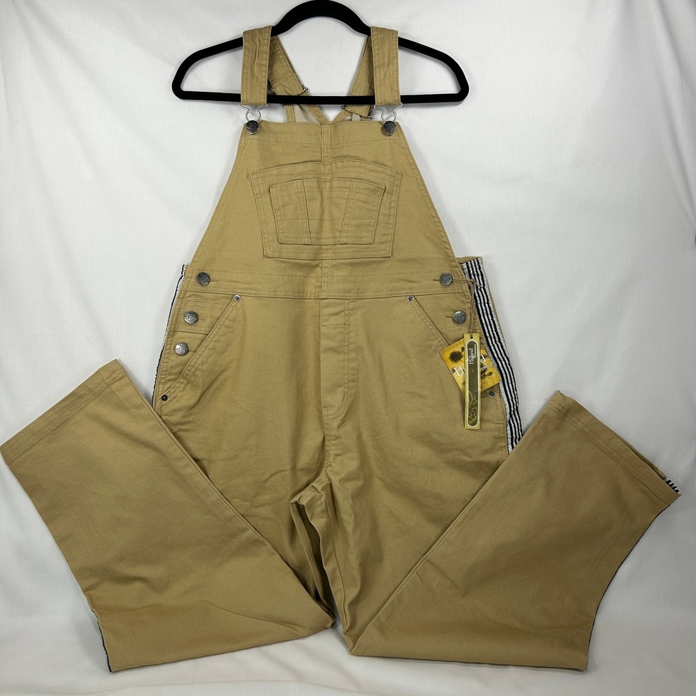 NWT Vintage Hybrid & Company Tan Canvas Overalls L